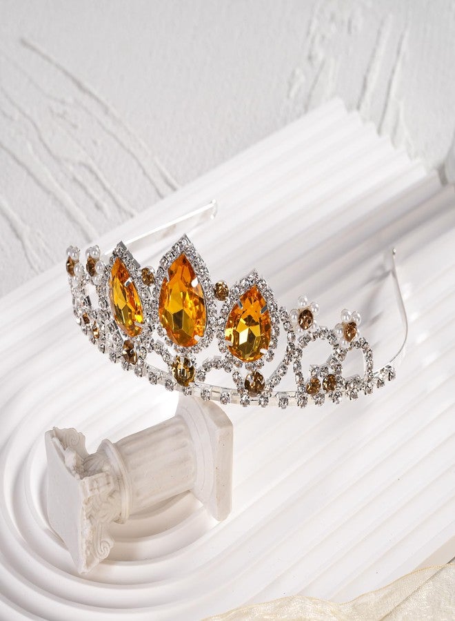 HEIKLN Princess Crown Crystal Tiara Sparkle Gold Crown Halloween Cosplay Hair Accessories Tiara Wedding Tiara for Women Sweet Birthday Gifts - Image 2